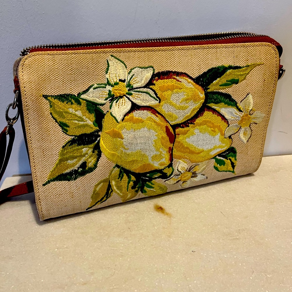 Brighton lemon 🍋 print leather crossbody